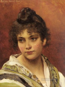 ウジェーヌ・デ・ブラース Painting - 若い美しい女性ユージーン・デ・ブラース